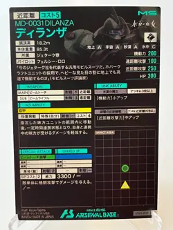 Gundam Arsenal Base DILANZA MD-0031 Promo Card Japanese Card Pilot Felcy Lolo - Image 2