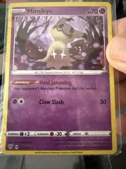 SHIPS SAME DAY Pokemon Card Mimikyu 081/189 Holo Rare Basic Psychic Type T179 - Image 1