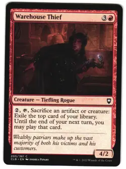Warehouse Thief CLB 205 C Commander Legends: Battle for Baldur's Gate NM MTG - Image 1