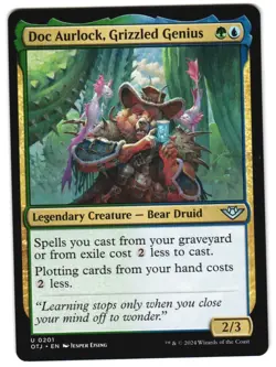Doc Aurlock, Grizzled Genius 201 U Outlaws of Thunder Junction Near Mint MTG - Image 1