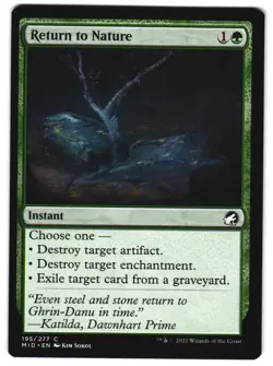 Return to Nature 195 C Innistrad: Midnight Hunt Near Mint MTG - Image 1