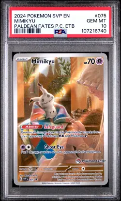 2024 Pokemon SVP EN-SV Black Star Promo Mimikyu #075 Paldean F P.C. Etb PSA 10 - Image 1