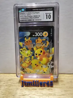 Pokemon Pikachu V-Union 026/028 JPN Top Right Black Star Promo CGC 10 - Image 1