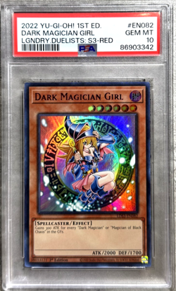 Yugioh Card 1st Ed. Dark Magician Girl Red UR PSA 10 Gem Mint, LDS3-EN083 2022 - Image 1