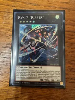 Yugioh - K9-17 "Ripper" Super Rare JUSH-EN035, Near Mint, 1st Edition - Image 1
