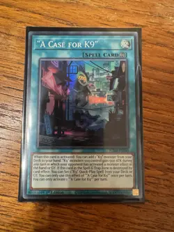 Yugioh - "A Case For K9" Super Rare JUSH-EN040, Near Mint, 1st Edition - Image 1
