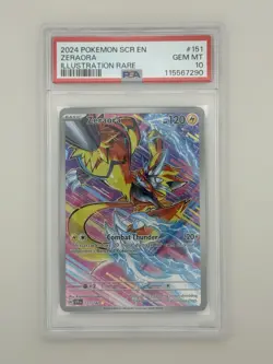 Pokemon Stellar Crown Zeraora Illustration Rare Card 151/142 PSA 10 - Image 1