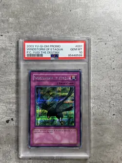 Yugioh Card Windstorm Of Etaqua Secret R PSA 10 Gem Mint, Promo PCY-001 2003 (1) - Image 1