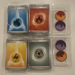 Pokemon TCG Basic Energy Card Set with Burn & Poison Markers - Image 1