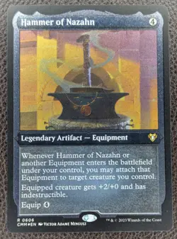 MtG Magic Hammer of Nazahn Foil Etched Rare CMM #606 Commander Masters x1 - Image 1