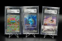 Sequential CGC 10 Pokemon S&V Mew EN 151 Charizard, Venusaur, Blastoise Set - Image 1