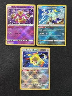 Lot Of 3 Radiant Pokemon Cards - Alakazam, Jirachi, Sneasler - Silver Tempest NM - Image 1