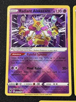 Lot Of 3 Radiant Pokemon Cards - Alakazam, Jirachi, Sneasler - Silver Tempest NM - Image 2