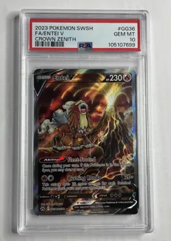 Pokemon PSA 10 Gem Mint Entei V, Suicune V, Raikou V GG36, 38, 41 SEQUENTIAL SET - Image 2
