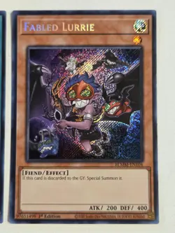 Fiendsmith's Tract INFO-EN061 + Fabled Lurrie BLMM-EN104 Secret Rare Yugioh Set - Image 3