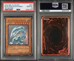 2002 Yugioh! Blue-Eyes White Dragon SDK-001 Ultra Rare 1st Edition PSA 10 Gem - Image 3