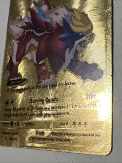 Entei V HP 660 Fan Art Textured Gold Foil Pokemon Card - Image 4