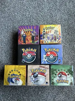 7 Vintage Pokemon Card Empty Booster Box WOTC Lot Bundle w/ Empty Booster Packs - Image 1