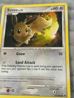 Eevee 63/100 Common Diamond & Pearl Majestic Dawn Pokemon Card NM - Image 2