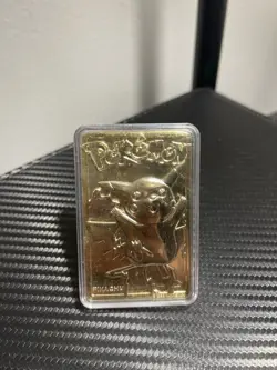 1999 Pokemon Burger King Pikachu Gold Plated Metal Card - Image 1