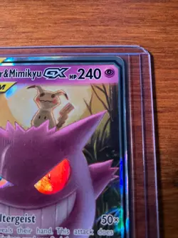 Pokemon TCG Gengar & Mimikyu GX Holo Ultra Rare Card Sun & Moon Team Up 53/181 - Image 3