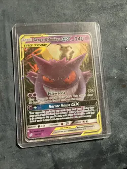 Pokemon TCG Gengar & Mimikyu GX Holo Ultra Rare Card Sun & Moon Team Up 53/181 - Image 1