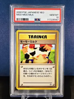 Pokemon Card Moo Moo Milk PSA 10 Banned Artwork Japanese Neo Trainer 2000 Rare! - Image 1