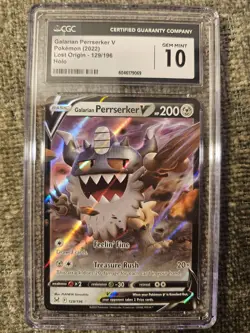 Pokemon Galarian Perrserker V Lost Origin 129/126 Holo **CGC Gem Mint 10** - Image 1