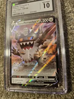 Pokemon Galarian Perrserker V Lost Origin 129/126 Holo **CGC Gem Mint 10** - Image 2