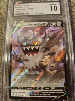 Pokemon Galarian Perrserker V Lost Origin 129/126 Holo **CGC Gem Mint 10** - Image 3