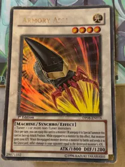 Yugioh 1x Armory Arm DP08-EN016 1st Edition Ultra Rare HEAVY PLAY - Image 1