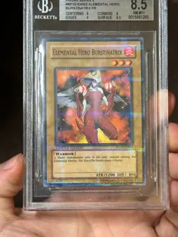 YUGIOH BGS 8.5 Elemental Hero Burstinatrix MF03-EN002 Parallel Rare promo - Image 2