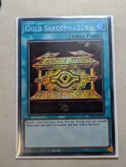 Gold Sarcophagus RA02-EN052 Secret Rare 1st Edition YuGiOh TCG Card - Image 1