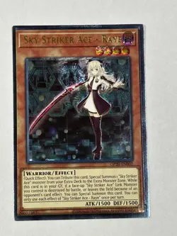 Yugioh Sky Striker Ace - Raye OP20-EN002 Ultimate Rare Misprint Foil Shift NM - Image 1