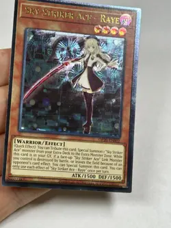 Yugioh Sky Striker Ace - Raye OP20-EN002 Ultimate Rare Misprint Foil Shift NM - Image 4