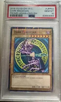 2015 YU-GI-OH! WORLD CHAMP PROMO ASIAN-ENGLISH #JPP02 DARK MAGICIAN PSA 10 - Image 1