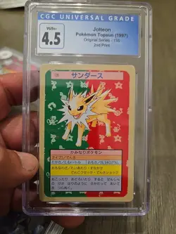 Cgc 4.5 Pokemon Japanese Topsun Green Back 135 Jolteon Card 1997 - Image 1