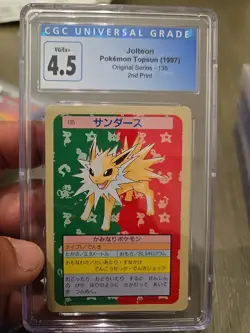 Cgc 4.5 Pokemon Japanese Topsun Green Back 135 Jolteon Card 1997 - Image 2