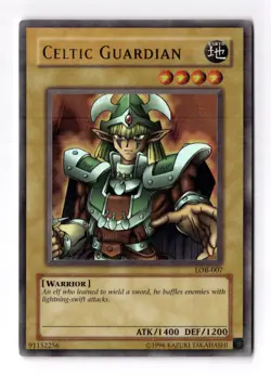 Celtic Guardian LOB-007 Unlimited Super Rare Holo Vintage YuGiOh Card NM - Image 1