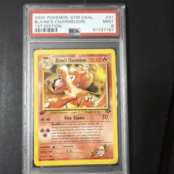 Pokemon TCG Blaine's Charmeleon Gym Challenge 31 Regular Uncommon Card PSA 9 - Image 1