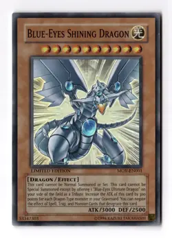 Blue-Eyes Shining Dragon MOV-EN001 Super Rare Holo Vintage YuGiOh Card LP/NM - Image 1