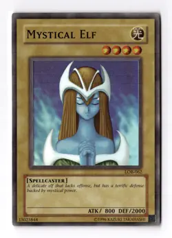 Mystical Elf LOB-062 Unlimited Super Rare Holo Foil Vintage YuGiOh Card NM - Image 1