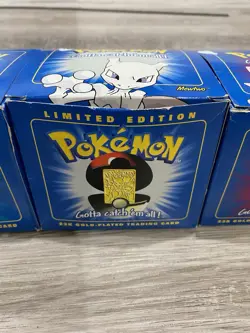 1999 Burger King/Nintendo Pokemon 23K Gold Plated Trading Card Set of 3 NIB - Image 3