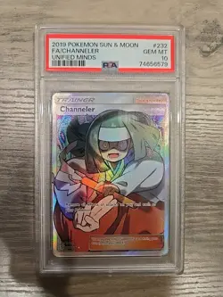 PSA 10 GEM MINT 2019 POKEMON UNIFIED MINDS Channeler Full Art 232/236 #232 - Image 1