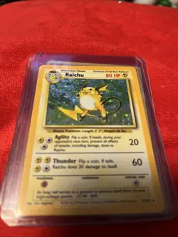 Pokemon Base Set "Raichu" 14/102 / Holo Rare / Moderately Played - Image 1