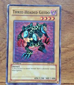 Three Headed Geedo PSV-E002 1st Edition YuGiOh. Free UK Postage - Image 1