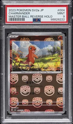 2023 POKEMON JPN SV2A-POKEMON 151 MASTER BALL REVERSE HOLO #004 CHARMANDER PSA 9 - Image 1