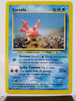 Corsola 37/75 NM / M - Yuka Morii Clay Art - Neo Discovery Pokemon Card - Image 1