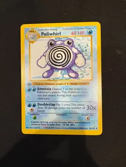 Pokemon Poliwhirl 38/102 1st Edition Shadowless Base Set Card MINT - Image 1