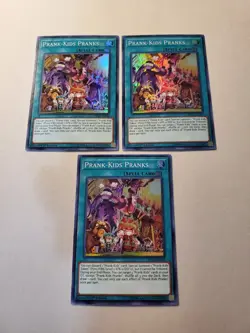 Yugioh - Prank-Kids Pranks HISU-EN024 NM 1st ed Super Rare x3 - Image 1